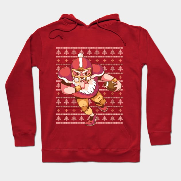 Football Santa Ugly Sweater Hoodie by rjzinger